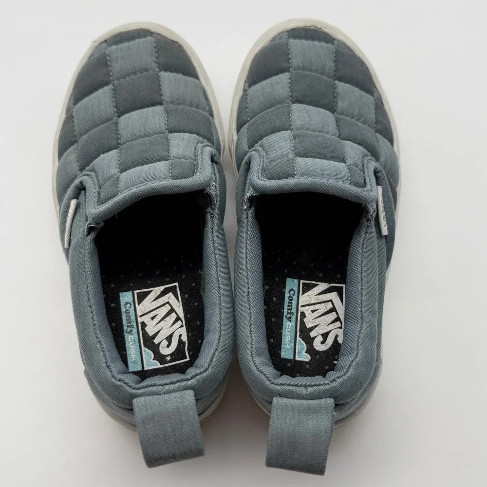 Vans Slip On ComfyCush Puffer Kids 10.5 Grey Quilted Skate Shoes VN0A4P3I2M3
